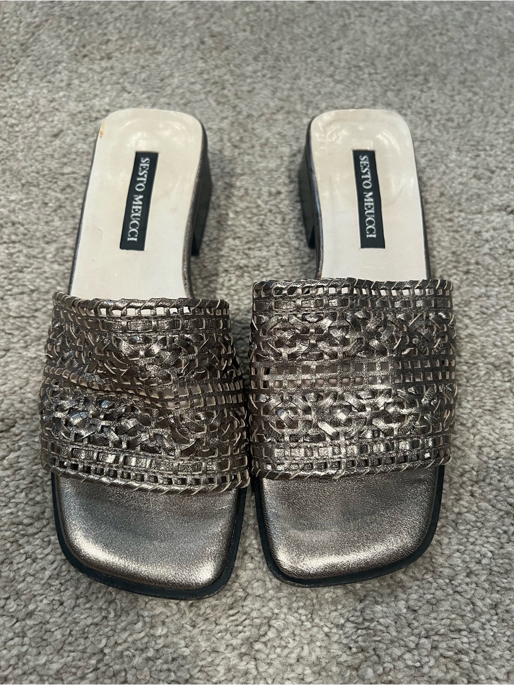 Sesto Meucci Luxury Italian Woven Strap Sandals Size 4.5